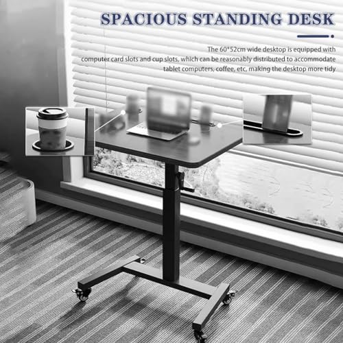 Height Adjustable Standing Desk, Laptop Table with Wheels Rocker, Portable Mobile Study Desk, Steel Frame Stable Side Table,Easy to Install(B) - color: B