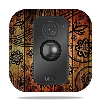 MightySkins Skin Compatible with Blink XT Outdoor Camera - Wooden Floral | Protective, Durable, and Unique Vinyl Decal wrap Cover | Easy to Apply, Remove, and Change Styles | Made in The USA - color: Wooden Floral