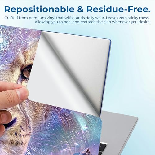 Reusable Universal Laptop Skin Sticker, Cut to Fit for 11.6–15.6 Inch Laptops, Waterproof Protective Film, No-Residue - Galaxy Lion - color: Galaxy Lion