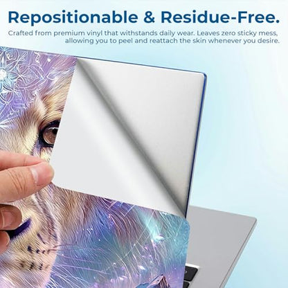 Reusable Universal Laptop Skin Sticker, Cut to Fit for 11.6–15.6 Inch Laptops, Waterproof Protective Film, No-Residue - Galaxy Lion - color: Galaxy Lion
