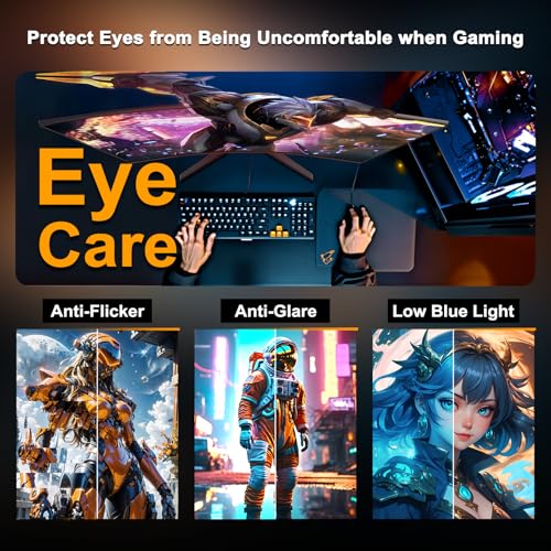 SANSUI 24 Inch Curved Gaming Monitor up to 180Hz MPRT 1ms with Built-in Speakers,FHD 1080P Computer Monitor Freesync 130% sRGB HDR,HDMI DP Ports VESA Mount Metal Stand(ES-G24C1 HDMI Cable Included) - size: 24.01