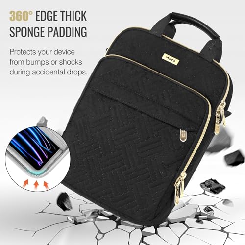 MoKo 13 Inch 360 Protection Puffy Tablet Sleeve Shoulder Bag with Handle | Fits iPad Air 13-inch M4, iPad Pro 13-inch M5, iPad Pro 12.9-inch M2/M1 and Galaxy Tab S8/S9 Plus 12.4-inch, Black - color: Black, size: 12.9 Inch
