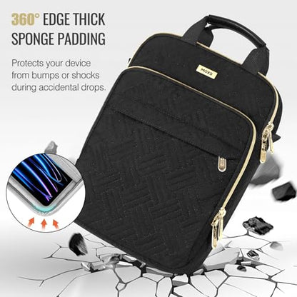 MoKo 13 Inch 360 Protection Puffy Tablet Sleeve Shoulder Bag with Handle | Fits iPad Air 13-inch M4, iPad Pro 13-inch M5, iPad Pro 12.9-inch M2/M1 and Galaxy Tab S8/S9 Plus 12.4-inch, Black - color: Black, size: 12.9 Inch