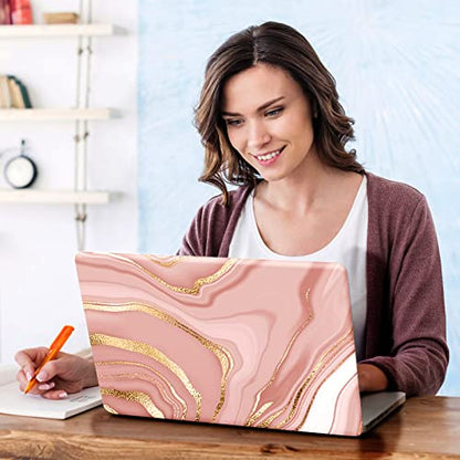 DINKY Laptop Skin Sticker Decal, 12" 13" 13.3" 14" 15" 15.4" 15.7 inch Laptop Universal Reusable Vinyl Skin Stickers Cover Art Decal Notebook PC Personalized Protector-Rose Gold Fluid - color: Rose Gold Fluid