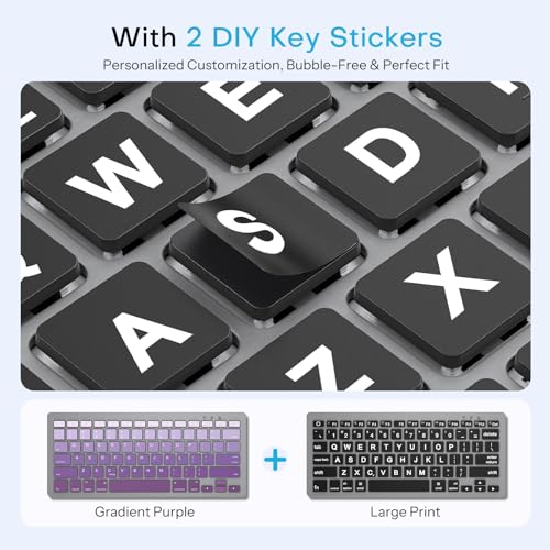 OMOTON Upgraded Rechargeable Bluetooth Keyboard for iPad, with Adjustable Stand Holder and 2 Key Stickers, Compact Portable Wireless Keyboard for iPad 11th A16, 10th, Pro, Air, Mini, Grey - color: Grey