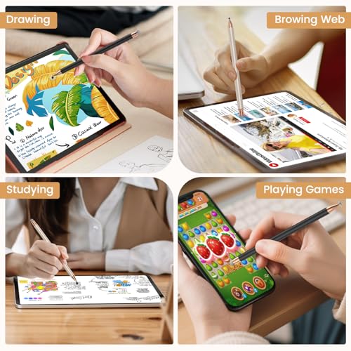 Stylus(2Pcs), Stylus Pens for Touch Screens, Universal Stylus High Precision Sensitivity, Stylus Pen for Android, ipad, iPhone, Galaxy Microsoft, Chromebook Tablet, Compatible with All Touch Screens - color: Black/Black