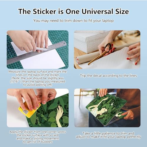 Universal Laptop Skin Sticker with 2 Wrist Pad Skins, Waterproof Scratch Resistant Vinyl Laptop Cover Decal, Cut to Fit for 11–15.6 Inch MacBook HP Dell Lenovo, Green Plant Girl - color: Green Plant Girl