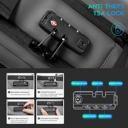 BANGE Backpack with Anti-Theft Vacuum Compression Travel Backpack,Expandable Backpacks with Pump for Airplanes - color: Grey