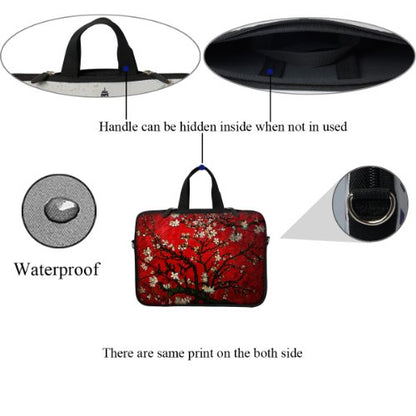 13.3 Inch Neoprene Laptop Sleeve Bag Carrying Case with Hidden Handle Design Compatible with MacBook Air Ultrabook, Chromebook - Cherry Blossoming - color: 3003, size: 13 - 13.3 Inch