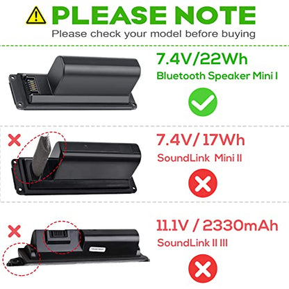 Futurebatt 061384 061385 Battery for Bose Soundlink Mini I one Gen 1 Speaker US Version bateria para 413295 61385 61384 61386 63287 061384 061386 063287 - size: Soundlink Mini 6.10 × 4.13 × 1.97 in
