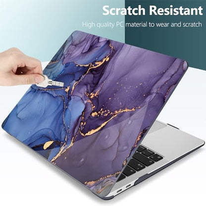 DONGKE Compatible with MacBook Air 13 inch Case 2021 2020 2019 2018 Release A2337 M1 A2179 A1932 with Retina Display Touch ID, Plastic Hard Shell & Keyboard Cover - Abstract Marble - color: Abstract Marble X570