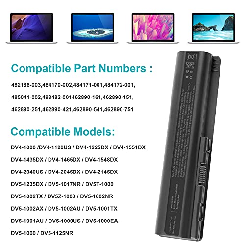 58Wh Laptop Battery for HP DV4 DV5 DV6 G50 G60 G60T-200 CTO G61 G70 HDX X16 HDX X16T Premium HDX16 HSTNN-LB72 HSTNN-LB73 HSTNN-UB72 HSTNN-CB73 HSTNN-DB72 HSTNN-DB73 HSTNN-IB72 HSTNN-IB73 dm1-2000 - size: 8.07*2.05*0.83inch DV4