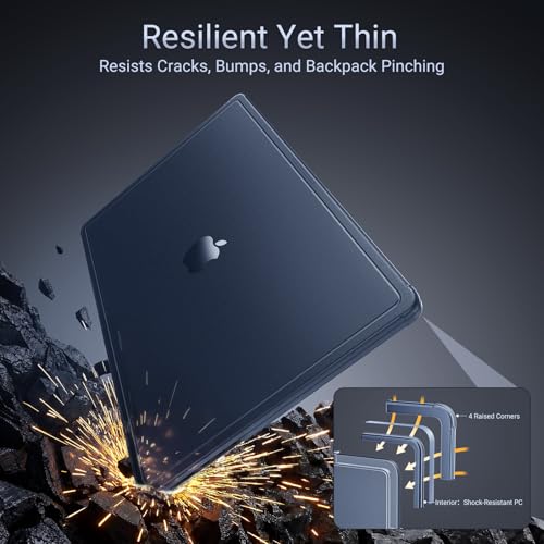 MOSISO Compatible with MacBook Pro 14 inch Case M5 M4 M3 M2 M1 2026-2021 | Enhanced Shock-Absorbing Perimeter Matte Hard Case, A3427 A3426 A3434 A3112 A3185 A3401 A2918 A2992 A2779 A2442, Midnight - color: Midnight