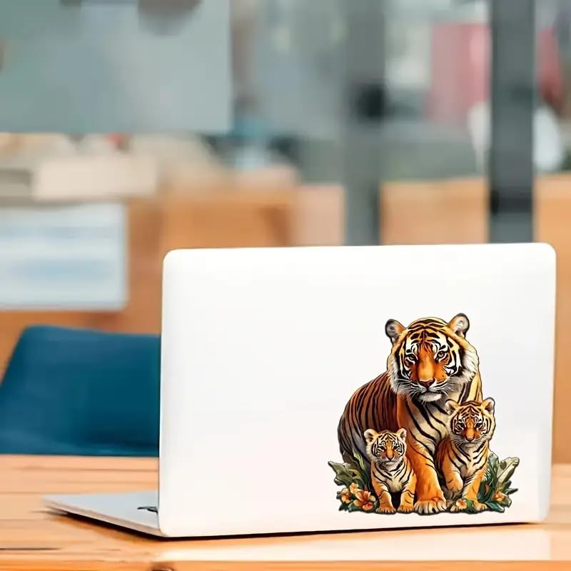 Tiger Family PVC Vinyl Car Decals Stickers Waterproof Self-Adhesive Decals for Cars, Laptops, Trucks, Motorcycles Wall Window Luggage Scratch Cover Door Decor Sticker