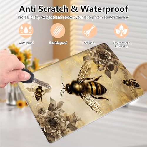Laptop Skin Sticker Decal 15.6 Inch,12 13 13.3 14 15 15.6 in Laptop Netbook Skins for Notebook,Art Decal Removable Waterproof Scratch Resistant,Universal Vinyl Cover,Cute Bee Golden - color: Cute Bee Golden
