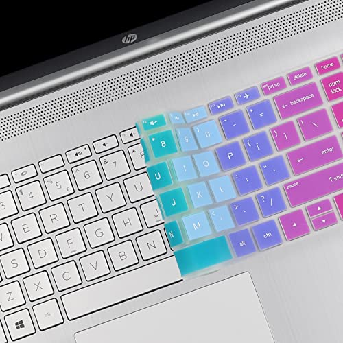 Keyboard Cover for 15.6 17.3 HP Laptop 15-dy 17-by/bs/ca 15-dy5058cl 15-dy5023st 15-dy2035tg 15-dy5023st 15-dy1036nr 17-by1022cl 17-by1053dx by1022cl by4061nr 17-by4623dx 17-ca0095nr 17-bs011dx - color: Rainbow