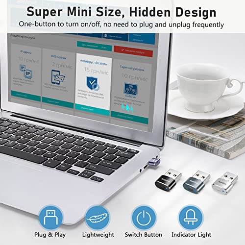 Auedrot USB Mouse Mover with Switch Button, Automatic Mouse Jiggler with 2 Modes, Keep Computer/Laptop Awake - Purple - color: Purple, style: 1 PCS