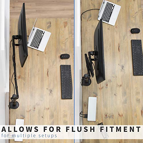 VIVO Single 13 to 32 inch Computer Monitor Desk Mount, Extra Long Adjustable Arm, VESA Stand for 1 Screen, Max VESA 100x100, Black, STAND-V101N