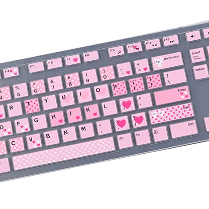 Keyboard Cover Skin for Dell KM636 KB216 KB216t KB216d KB216p Wired & Wireless Keyboard, Dell Optiplex 5250 3050 3240 5460 7450 7050, Dell Inspiron Desktop 24" 27" 5400 5490 7700 7790 3475 3670 3477 - color: Lovly