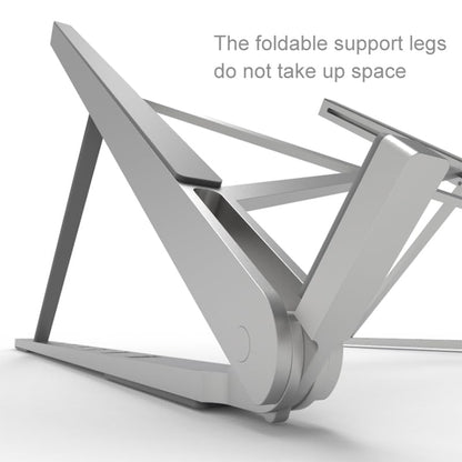 Aluminum Laptop Stand for Desk, Foldable Ventilated Cooling Notebook Stand, Adjustable Portable Laptop Holder, Compatible with 11" - 17.3" MacBook Pro Air, HP and Other laptops（Silver）