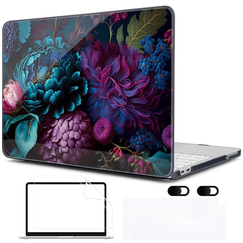 MEEgoodo Printed Case for New MacBook Neo 13 inch 2026 Release(Fit Model A3404), Laptop Hard Shell Cases with Keyboard Skin & Screen Protector & Webcam Covers, Beautiful Fantasy Flower - color: Beautiful Fantasy Flower