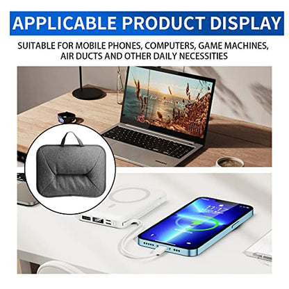 13in Portable Laptop Lap Desk | Carbon Fiber Surface, Soft Pillow Cushion, Lightweight, for Home Office Use, Dark Gray