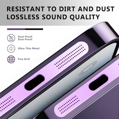 MysticHome for iPhone 17/16 Accessories, 5 Pcs Cell Phone Speaker Anti-Dust Plugs, 1 Pcs USB C Dust Plug, Compatible with Speaker Dust Cover,Purple - color: Purple