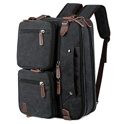 Baosha Convertible Briefcase Backpack 17 Inch Laptop Bag Case Business Briefcase HB-22 - color: Black-grey Mixed