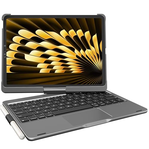 Keyboard Case iPad 10th 11th, Pro 11", Air 11" (M2-M4), (5th 4th Gen) Gray | Pekarejue 360° Rotatable, Trackpad, Backlit, Pencil Holder, Fit iPad A16, Air 11/10.9 inch, Pro 11" (1st-4th Gen, 2022-2018) - color: Space Gray, size: iPad 11th/10th Gen,Air 11/