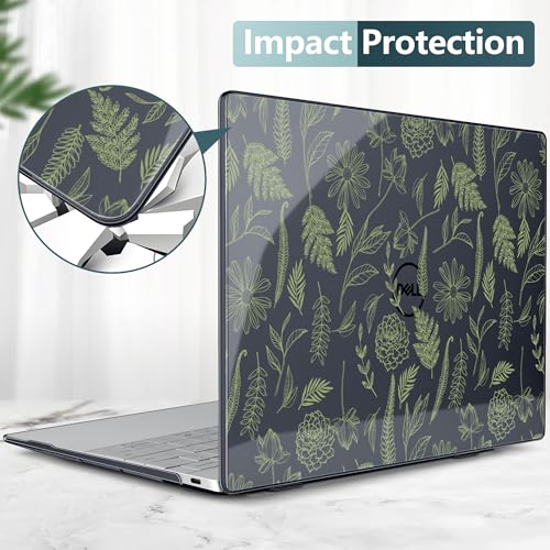 Batianda Sage Botanical Case for Dell XPS 13 Laptop 2024 2025 | Fits Model 9340/9345/9350 13.4" Display, Lightweight Slim Hard Shell Protection for Students and Nature Lovers - color: Plant branches