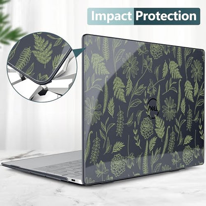 Batianda Sage Botanical Case for Dell XPS 13 Laptop 2024 2025 | Fits Model 9340/9345/9350 13.4" Display, Lightweight Slim Hard Shell Protection for Students and Nature Lovers - color: Plant branches