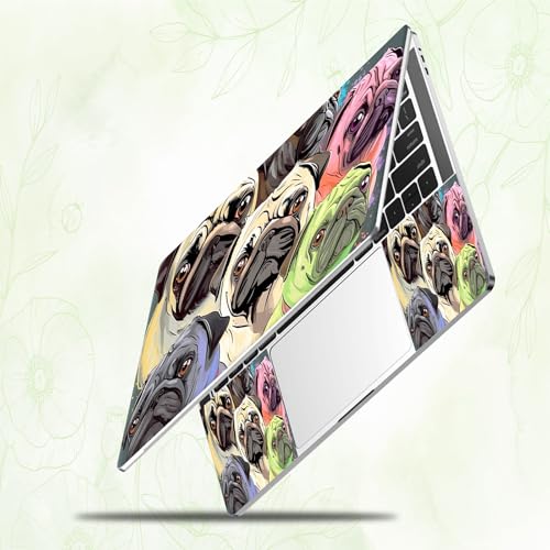 Laptop Skin Sticker Decal, Universal Reusable Vinyl Laptop Cover for 12" 13" 13.3" 14" 15" 15.4" 15.6" Notebook PC, Waterproof Scratch-Resistant with 2 Wrist Pads, Easy to Apply & Remove,Cute Dogs - color: Cute Dogs