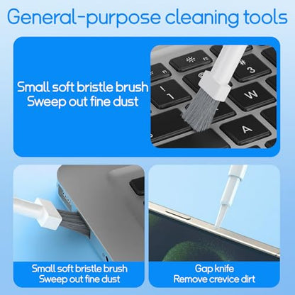 32-in-1 Keyboard Cleaning Kit iPhone Charging Port Speaker Cleaner | Multifunction Clean Tools for Airpods iPad MacBook Keyboard Earbuds Camera Computer Laptop Screen Electronics (White) - color: White