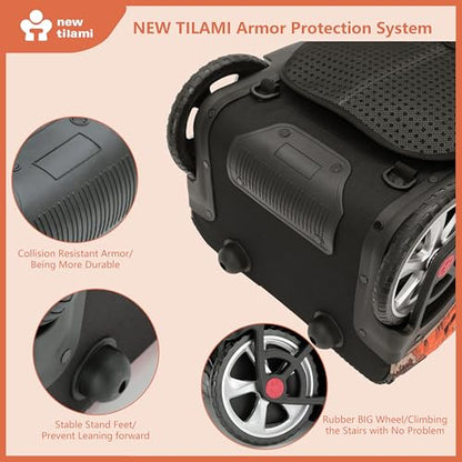 NEW TILAMI 20 Inch Rolling Backpack for School Stair-Climbing Big Wheel | Teen Boys Girls Carry-on Suitcase Large Organizer Compartment 15.6 Laptop Sleeve Adjustable Handle Roller Travel Bag College - color: Pcturesque Mountain