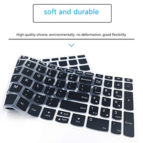 MUBUY Keyboard Cover for 2020 2019 New Lenovo IdeaPad 15.6" 17.3" 320 330 330s 340s 520 S540 720s 130 S145 L340 S340 V330 V130 Keyboard Protective Skin [with Numeric Keypad] -Black - color: Black