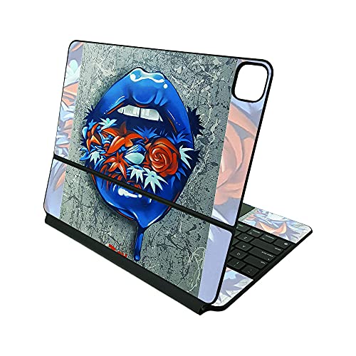 MightySkins Skin Compatible with Apple Magic Keyboard for iPad Pro 12.9" (3rd-6th Generation) - Blue Lips | Protective, Durable, and Unique Vinyl Decal wrap Cover | Easy to Apply | Made in The USA - color: Blue Lips