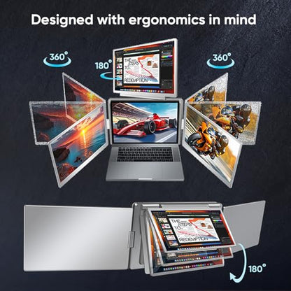 YUTOO 4 Screen Laptop Monitor Extender | for M1 M2 M3 | 1200P FHD IPS 4 Screen Monitor for Laptops 12~18 inch | Quad Screen Extender Display for MacBook/Windows/Switch/PS5 | One Cable | Driver Need