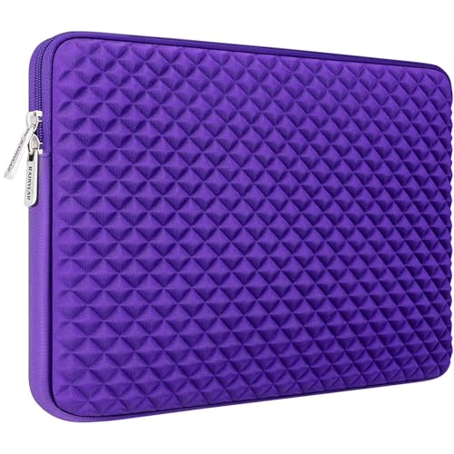 RAINYEAR 11 Inch Laptop Sleeve Shockproof Diamond Foam Padded Case, Purple | Protective Soft Fluffy Lining Carrying Bag Case Compatible with 11.6'' MacBook Air 13” MacBook Neo A18, 11" Computer Notebook - color: Purple, size: 11"-11.6"