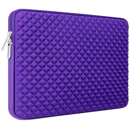 RAINYEAR 14 Inch Laptop Sleeve Shockproof Diamond Foam Padded Case, Purple | Protective Soft Fluffy Lining Carrying Bag Case Compatible with 14 inch Notebook Computer Chromebook Tablet Ultrabook - color: Purple, size: 14"