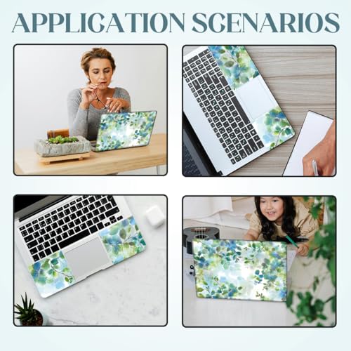 SUPERDANT Laptop Skin Sticker Watercolor Leaves Laptop Decals Personalized Universal Notebook Computer Wrap Vinyl Skin Stickers Cover Art Decal Removable 12-15.6 in Waterproof Scratch-Resistant Gifts - style: Flowers and Grasses
