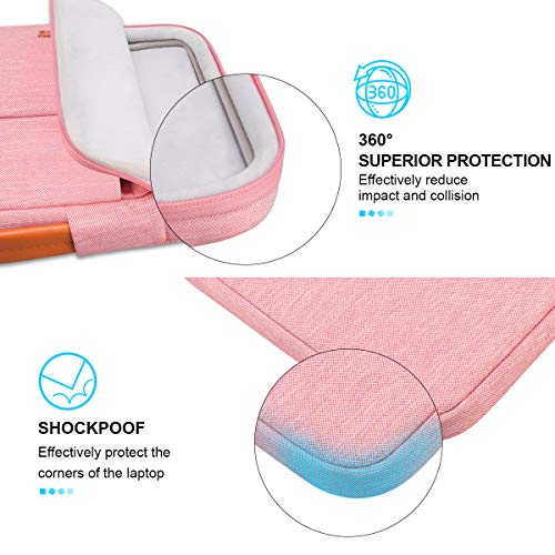 Lacdo 360° Protective Laptop Sleeve Case for 15 inch New MacBook Air M5/A3448 (2026), M4 A3241 2025, M3 A3114, M2 A2941 2024-2023, 15 inch MacBook Pro A1990 A1707, Computer Bag, Water-Resistant, Peach - color: Peach, size: New MacBook Air 15 Inch