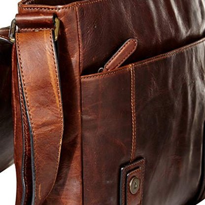 Frye Logan Messenger Dark Brown Antique Pull Up One Size - color: Dark Brown Antique Pull Up