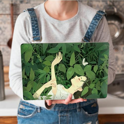 Universal Laptop Skin Sticker with 2 Wrist Pad Skins, Waterproof Scratch Resistant Vinyl Laptop Cover Decal, Cut to Fit for 11–15.6 Inch MacBook HP Dell Lenovo, Green Plant Girl - color: Green Plant Girl