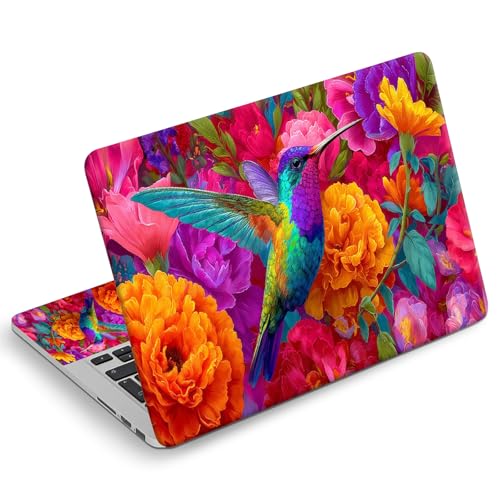 Universal Laptop Skin Sticker Decal, Compatible with MacBook HP Dell Lenovo 12"-15.6", Reusable Vinyl Notebook Cover 3PCS Set, High-Recognition Film-Colorful Hummingbird Floral - color: Colorful Hummingbird Floral