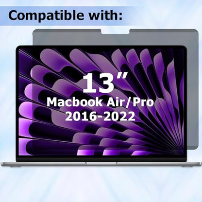 Adeway Privacy Screen for Macbook Pro 13 Inch (2016-2022, M1, M2) | Macbook Air 13 in (2018-2021, M1) | Anti-spy, Blue Light Reduction & Anti-Glare | Ideal for Office and Travel Use - size: MacBook Air/Pro 13 Inch (2016-2022)