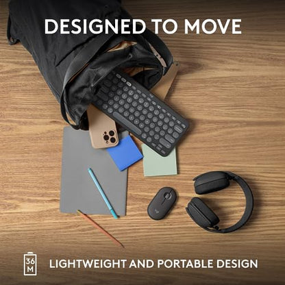 Logitech Pebble Keys 2 K380s Keyboard, Bluetooth, Wireless - Graphite - color: Graphite