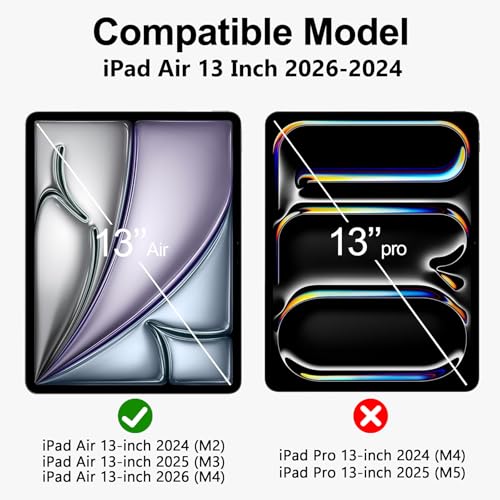 2pcs For iPad Air 13" M4/M3/M2 Blue Light Blocking Screen Protector | For iPad Air (8/7/6th generation) anti-blue light, anti-glare, anti-fingerprint, no bubbles, eye protection screen protector - size: iPad Air 13 Inch (2026/2025/2024 8th/7th/6th Gen)