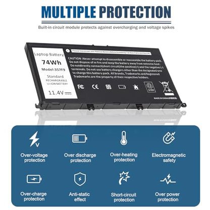 TREE.NB 74Wh New 357F9 Laptop Battery for Dell 15 7000 7559 7567 7566 7759 7557 5577 INS15PD Series P57F P57F003 P65F P65F001 0GFJ6 71JF4 - size: ‎357F9