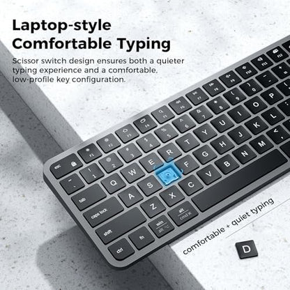 iClever Bluetooth Keyboard with Numeric Keypad - Multi-Device Support, Stable Connection, Compact Design, Enhanced Typing Experience, Perfect for MacBook, iPad, and Windows Laptops
