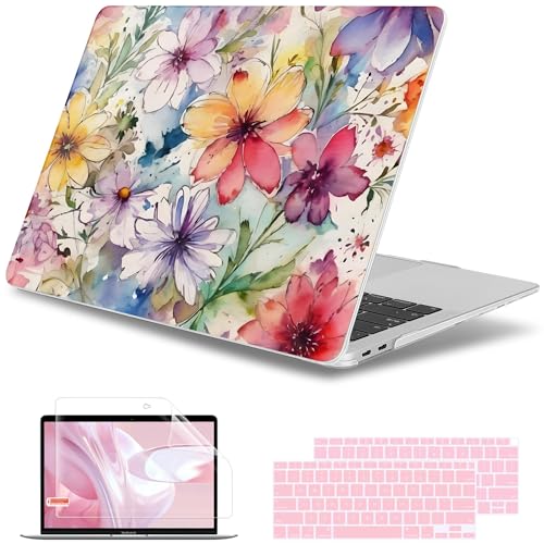 May Chen Compatible with MacBook Air 13 inch Case 2022 2021, 2020-2018 Release Model: M1 A2337 A2179 A1932, Plastic Hard Shell Case Cover for Mabook Air 13 inch with Retina Dispaly, Abstract Florals - color: Abstract Florals